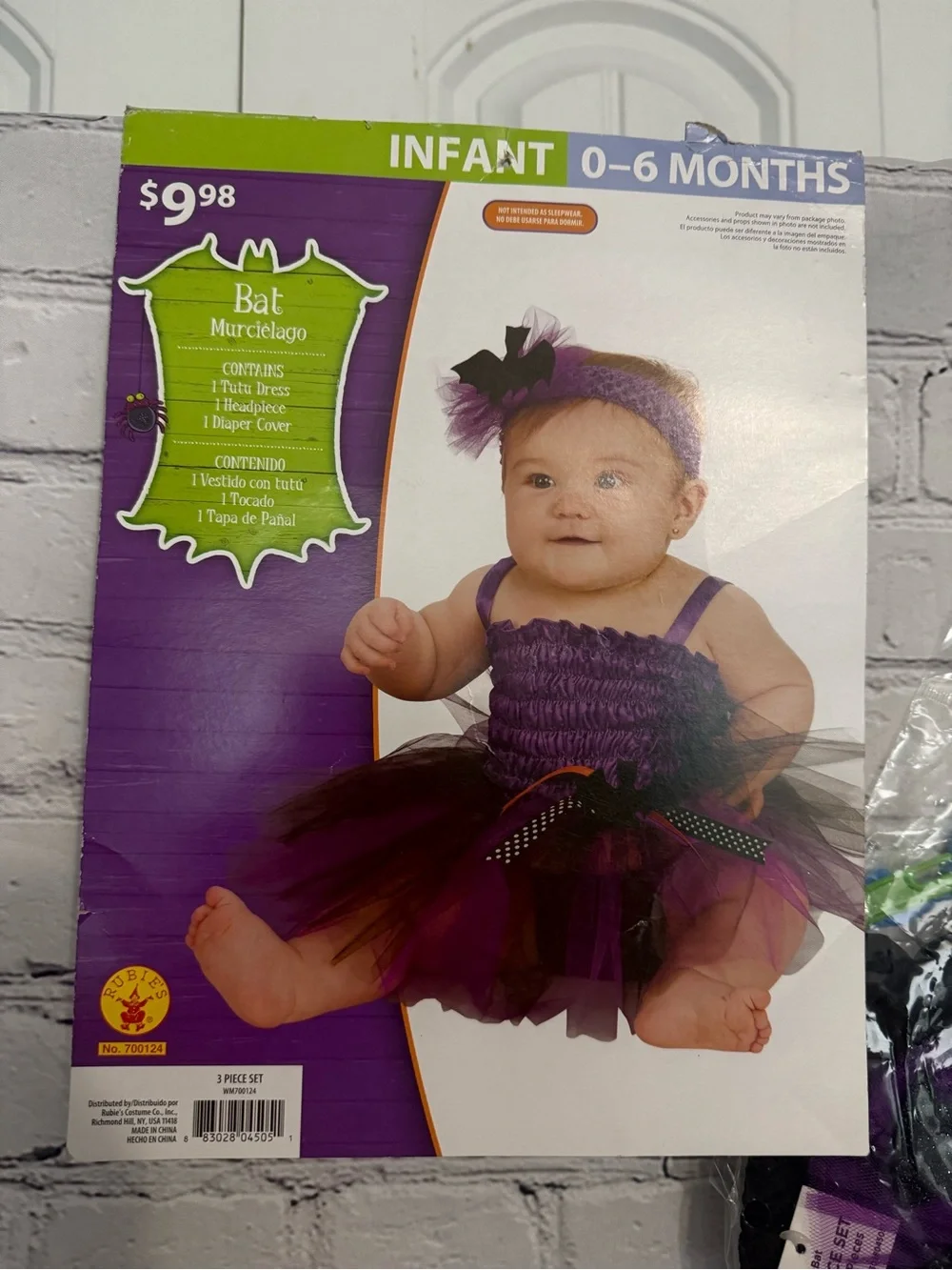 Rubie's Infant Bat Tutu Costume Purple Black new with tags 0-6 months Halloween